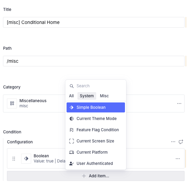Using the Boolean condition for the Conditional Route
