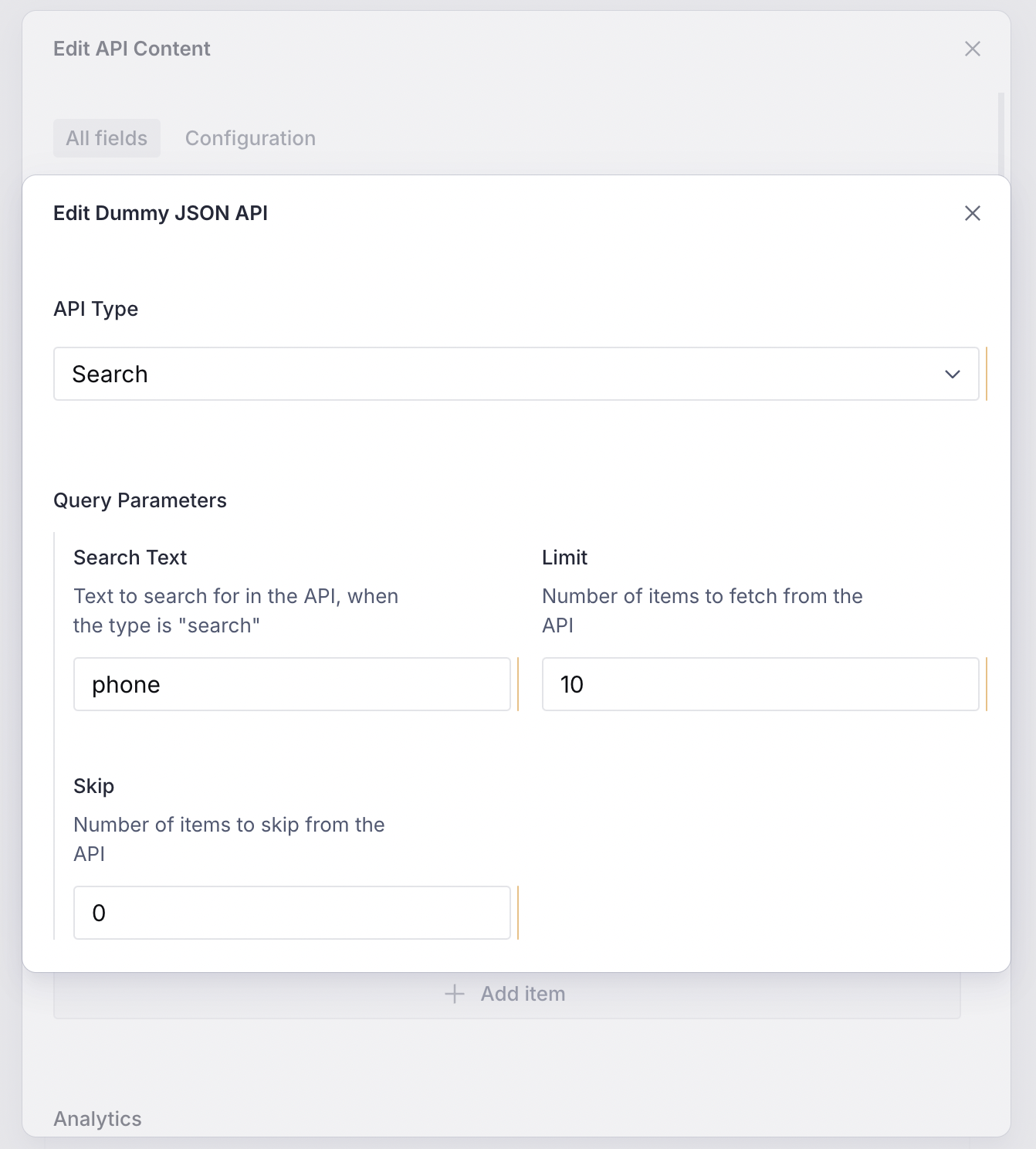 Sanity configuration for the DummyJSON API
